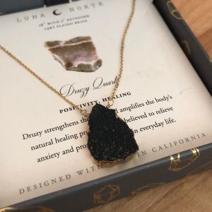 Luna Norte Black Druzy Quartz Necklace